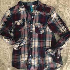 Button down plaid shirt